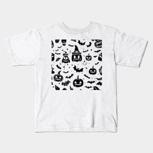 Happy Halloween typography poster with handwritten calligraphy text illustration Kids T-Shirt